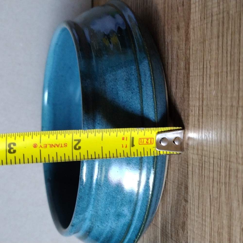 Teal Blue Glazed Studio Ceramic Trinket Dish - Picture 7 of 11